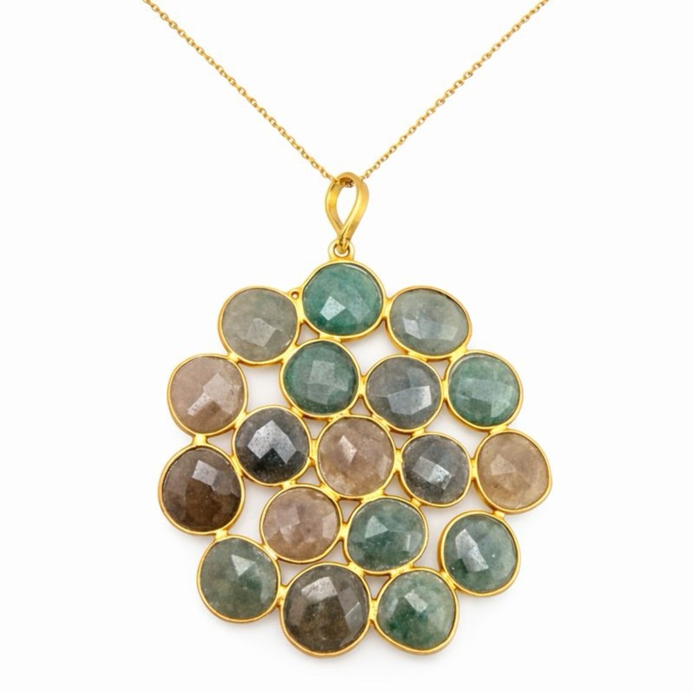 S925 Gold Dipped Jade Pendant - image 1